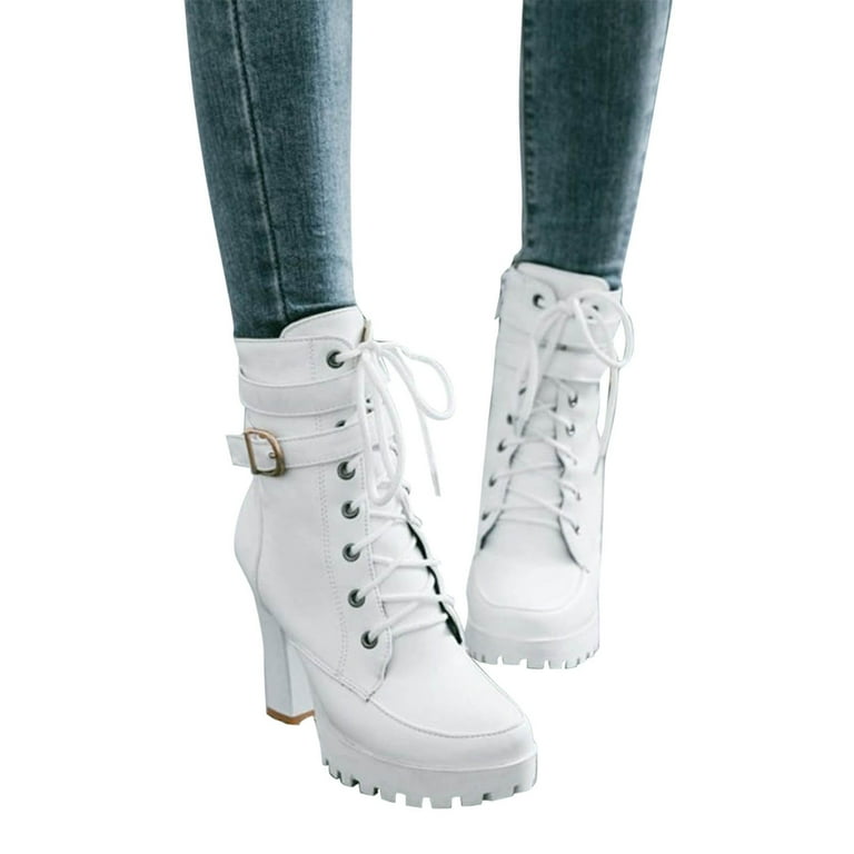 Thursday Boots White Leather High Top Cowgirl Boots White Booties