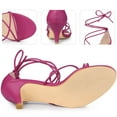 thumbnail image 4 of Unique Bargains Women's Strappy Kitten Heel Lace Up Sandals, 4 of 6