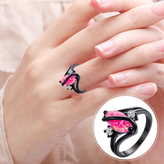 YYKihy Zircon Vintage Oval Jewelry Ring Engagement Ring Jewelry