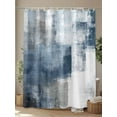 thumbnail image 4 of Abstract Art Shower Curtain, Gradient Dark Blue Vintage Minimalist Waterproof Shower Curtain Set with 12 Hooks Lightweight Washable Fabric Shower Curtains for Bathroom 60x72 Inches, 4 of 6