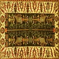 thumbnail image 1 of Ahgly Company Machine Washable Indoor Square Persian Yellow Traditional Area Rugs, 3' Square, 1 of 4