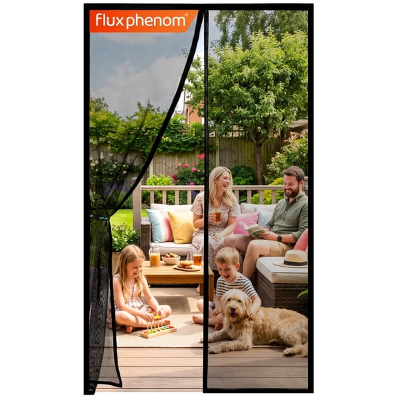 Flux Phenom Magnetic Screen Door, Hands-Free Sliding Mesh Door Net 38 x 82"