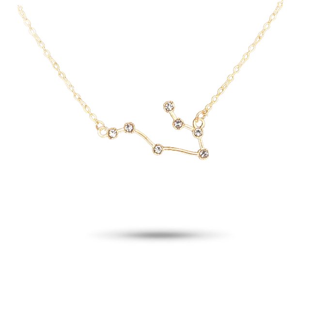 Ins Constellations Theme Friendship Necklace Rhinestone Comfortable Delicate with Display Card Pendant for Lover Festival Gifts Gemini gold