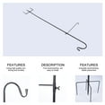 thumbnail image 5 of ELAYARD 1Pc Iron Flagpole Hook Shepherd Garden Yard Hanging Ground Hook Black, 5 of 7