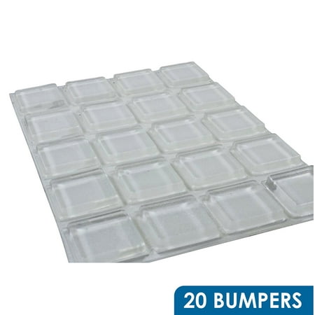 Hardware 20 Pack Of Large Clear Square Self Adhesive Rubber Pad