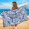 thumbnail image 5 of Bulopur Blue Horse Floral Front Car Seat Cover Towel for Men Decorative Car Seat Protector with Storage Bag for Vacation Running Portable Fit SUV Sedan Truck 1pcs, 5 of 7