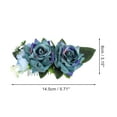 thumbnail image 2 of Unique Bargains 1 Pc Women's Styling Simulated Flowers Hair Clips Comb for Parties Blue Polyester Fabric Iron, 2 of 4