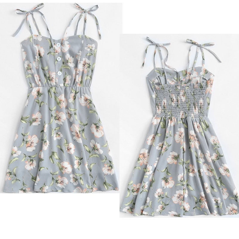 floral chiffon mini dress