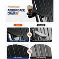 thumbnail image 3 of WINSOON All-Weather HDPE Adirondack Chair, Folding Design, Wide Seat with Cup Holder for Garden, Yard & Patio,Black, 3 of 7