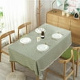 thumbnail image 5 of Hmgxay Tablecloth, Rectangular Table Cover with Tassels, Decorative Table Linen for Coffee Table, Woven Fabric Table Decoration(Green), 5 of 6