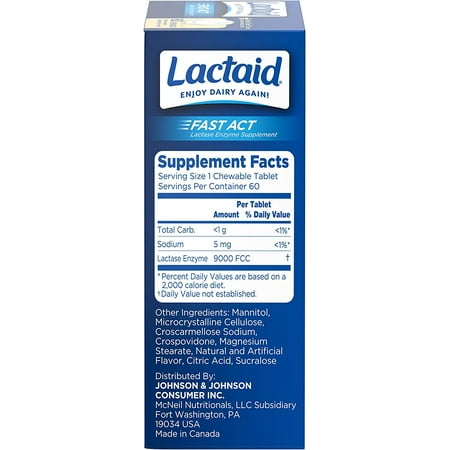 3 Pack Lactaid Fast Act Lactase Enzyme Supplement Vanilla 60 Caplets Each