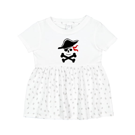 Inktastic Pirate Skull and Cross Bones Girls Baby Dress