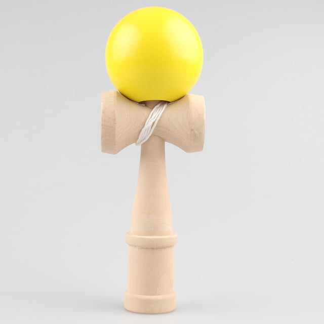 Kendama Juguete De Madera Habilidad Espada Copa Juegos De Pelota Educativos Niños Juguete Divertido (Amarillo)