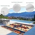 thumbnail image 3 of Retro Boho Outdoor Rug 5x7 Ft - Reversible Patio Rug Outdoor Camping Rugs, Rustic Abstract Geometric Farmhouse Aesthetic Indoor Outdoor Area Rugs, Non-Slip Outdoor Carpet Runner for Deck/Porch, 3 of 8