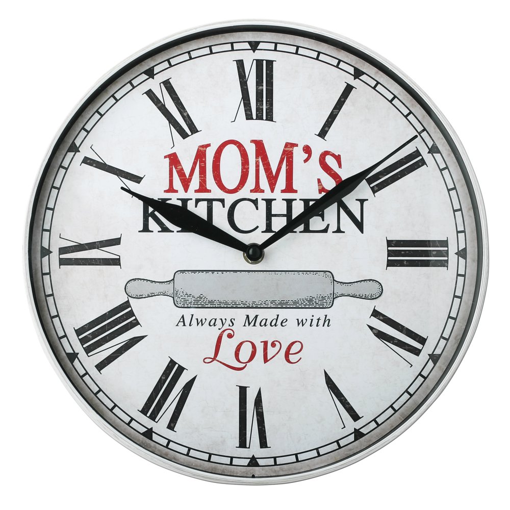Westclox 12" Round Mom's Kitchen Wall Clock, 12 In. Diam. X 1.5H