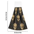 thumbnail image 2 of Haosy 2 Pack Kitchen Wash Cloths with Hanging Loops Absorbent Absorbent Quick Drying Hand Towels, Gold Skull, 2 of 7