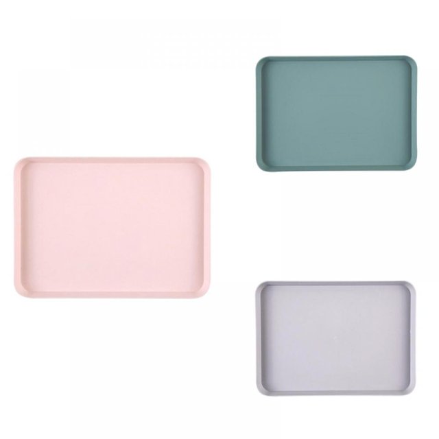 Greyghost Plateau de Rangement Rectangulaire Polyvalent pour Comptoir, Plateau de Service pour Fruits, Assiette Antidérapante Résistante à la Chaleur, Vaisselle pour la Maison, la Cuisine, les Fêtes, Organisateur de Table de Nuit, pour Bijoux et Clés