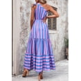 thumbnail image 2 of Vestido Maxi PRETTYGARDEN con Nudo, Un Hombro, Sin Mangas, Talla L - Azul Rosa, 2 of 7