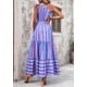 thumbnail image 2 of Vestido PRETTYGARDEN Maxi Azul y Rosa sin Mangas con Hombro Descubierto Talla M, 2 of 7