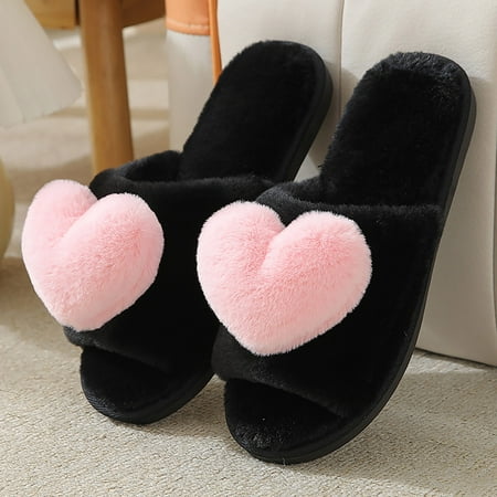 

New Foreign Trade Woolen Plush Warm Love Slippers For Autumn And Winter