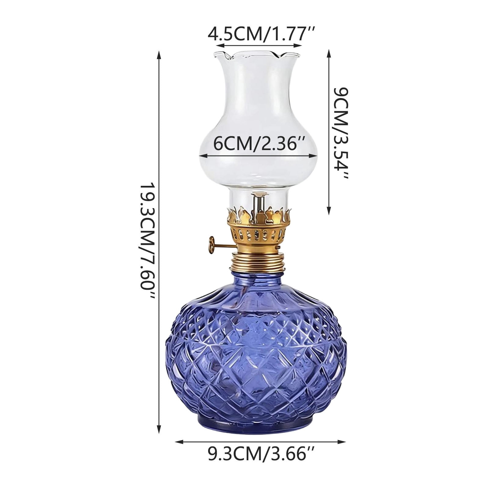 Vintage Style Oil Lamp with Glass Candle Holder, Vintage Glass Kerosene Lamp Lantern, Retro Glass Clear Kerosene Lamp Lantern, Clear Hurricane Oil Lamps for Table Centerpiece, Wedding Decor