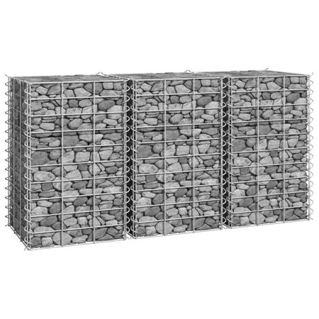 Wobythan Gabion Raised Beds 3 pcs 11.8 x11.8 x19.7  Iron
