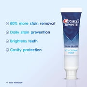 Crest Toothpaste 3D White Stain Eraser Teeth Whitening, Icy Clean Mint, 3.8 oz