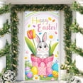 thumbnail image 6 of Taicans Easter Bunny Door Cover 71x35.4 Inch,Colorful Eggs & Flowers Happy Easter Spring Home Decor,Reusable Waterproof Door Decoration for Home office Party Supplies (Gift Ideas), 6 of 8