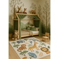 thumbnail image 4 of Rug Branch Kids Soft Steps Playtime Cartoon Animals, Educational Learning White Beige Indoor Soft Area Rug - 5x7, 4 of 8