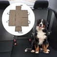 thumbnail image 2 of Ofertas Únicas 1 Pc Funda de Asiento de Coche Impermeable para Perro Gato Impresión de Cuadrícula Marrón, 2 of 6