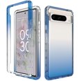 thumbnail image 1 of Compatible avec Google Pixel 8 Pro Étui Transparent Dégradé Protection Antichoc Étui TPU+PC Mignon Transparent Protection Complète Bleu, 1 of 5