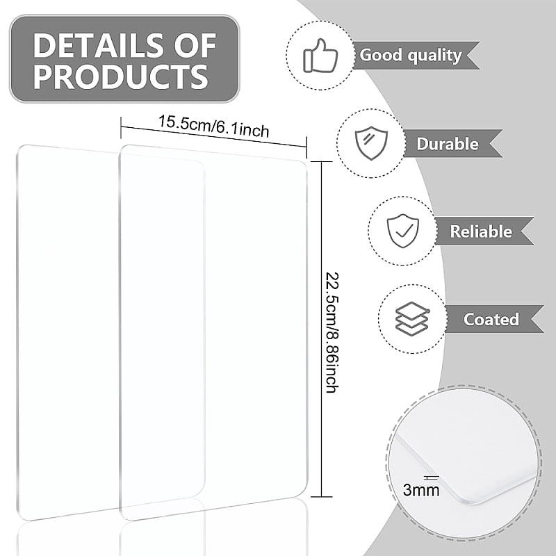 Acrylic Cutting Mat Pad for Desktop Fine Manual Work Leather Craft Sewing DIY Punch Board Clear 22.5x15.5x0.3cm for DIY