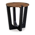 thumbnail image 4 of Leyi Round Side End Table, Black Angled Legs, 22 Inch Brown Mango Wood, 4 of 5