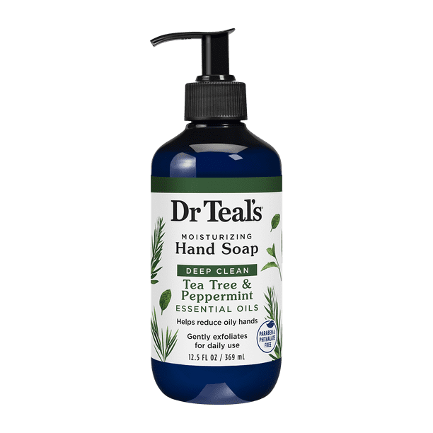 Dr Teal's Moisturizing Hand Soap, Deep Clean with Tea Tree & Peppermint Essential Oils, 12.5 fl