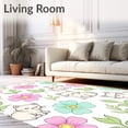 thumbnail image 2 of ODIKA 8 Machine Washable Non-Slip Area Rug, Cute Kitten Doodle Collage Fantasy Floral Whisker Art Ultra Soft Rug, None, 515380, 2 of 7