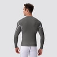 thumbnail image 6 of Men's Compression Shirt Long Sleeve, Athletic Workout T-Shirt & Active Sport Top, Muscle Support Baselayer for Running, Gym, Fitness Training & Cold Weather Grey S, 6 of 9