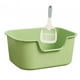 thumbnail image 3 of Bandeja de arena abierta para gatos, contenedor para gatos, inodoro para gatitos a prueba de salpicaduras. Verde, 3 of 9