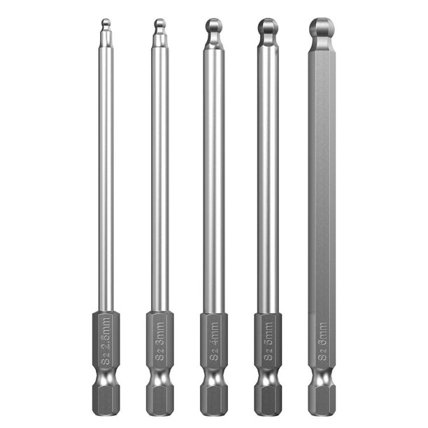 FELTECHELECTR Juego de 5 puntas de destornillador de bola con llave y punta de bola.