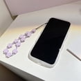 thumbnail image 5 of Compatible con iPhone 14 Pro Funda con diseño de patrón floral de flor morada linda Estética Mujeres Adolescentes Niñas Funda protectora de lente de flor para iPhone 14, 5 of 5
