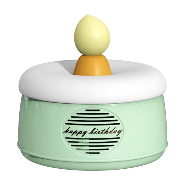 Pisexur - Altavoz Bluetooth para hombre con forma de pastel de cumpleaños y luz ambiental, altavoz inalámbrico recargable, bonita decoración de mesa para regalar a niños, organizador de electrónica.