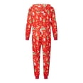 thumbnail image 5 of Matching Christmas Pajamas for Family Winter Long Sleeve Cartoon Print Hooded Romper Zip Up Jumpsuits, 5 of 10