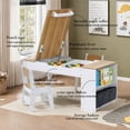 thumbnail image 2 of LuxenHome Activity Children Table with Storage Bookcase and 2 Chairs Set, 2 of 8