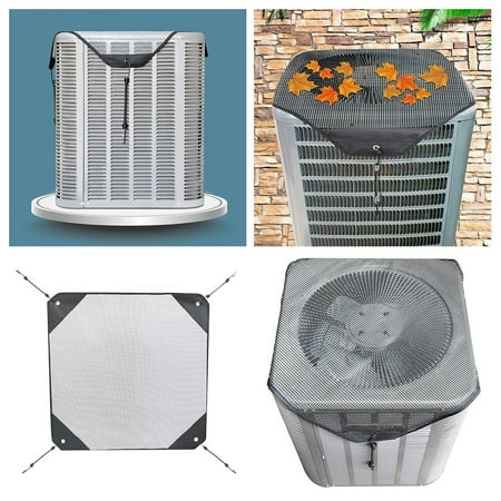 

Air Conditioner Main Unit Protective Cover Mesh Falling Protective Cover All Season Universal Cover 81cm Black