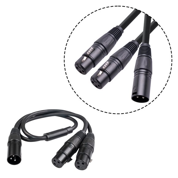 Mâle vers Double Femelle 3 Composants d'Équipement Électronique Adaptateur Câble en Plastique Microphone Enregistreur Haut-Parleur Connecteur Accessoires Électroniques Électriques