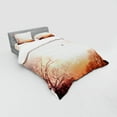 thumbnail image 3 of Ambesonne Fantasy Bedding Set 3 Pcs, Butterflies Trees Sky, Twin XL, Pale Pink Orange, 3 of 3