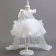 thumbnail image 2 of Miluxas Girls Pageant Party Dress Ruffle Flower Kids Wedding Ball Gown Sequin formal Evening Princess Dresses White 2-3Years, 2 of 5