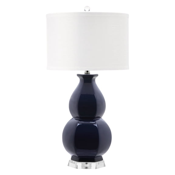 SAFAVIEH Juniper 30 in. H Ceramic Solid Table Lamp, Navy