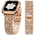 thumbnail image 1 of Banda de reloj Apple compatible con la serie de estuches Iwatch6 / 5/4/3/2/1, Bling Full Diamond Rhinestone Mujer Chica Joyería Dressy Crystal Reemplazo ajustable Feliz Sencillez, 1 of 5