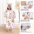 thumbnail image 4 of Wearable Blanket with Sleeves and Pocket Oversized Hooded Sweatshirt 3-14 YR Capybaras and Heart S, 4 of 7