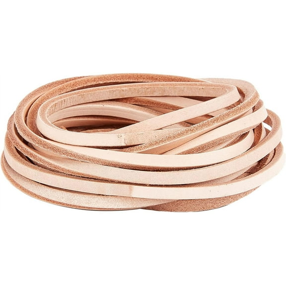 5.5 Yards Black Cowhide Leather Cord 0.22" Wide 0.16" Thick Flat Glossy Braiding String Beading Threads for Crafts Arts Bracelet Laces Supplies